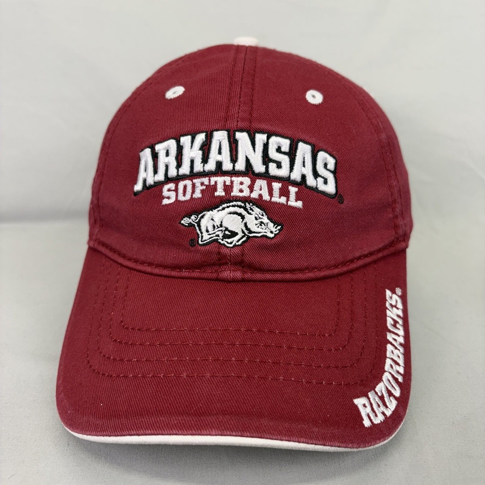 The Game Arkansas Softball Hat Unisex OSFM Maroon Razorbacks Strapback Cap